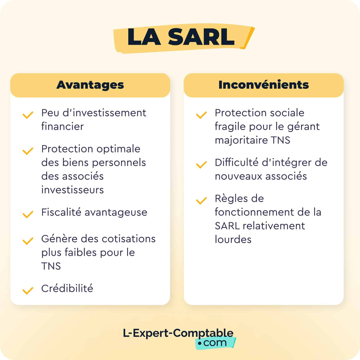 Avantages et inconvénients SARL