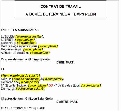 CDD de remplacement afin de faire face à un départ définitif