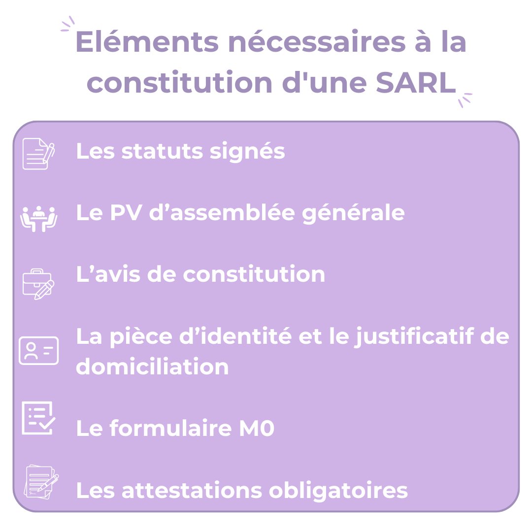 Les documents nécessaires à la constitution d'une SARL