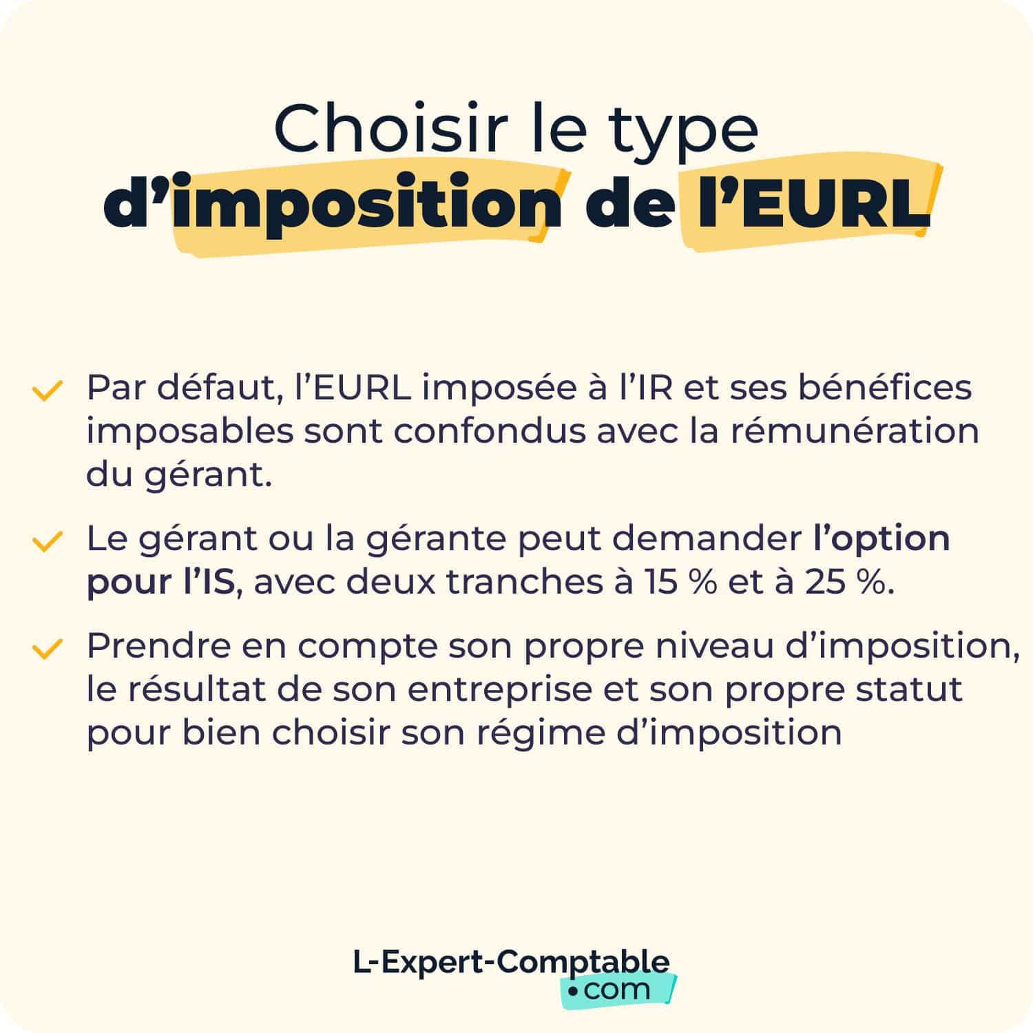 Imposition en EURL