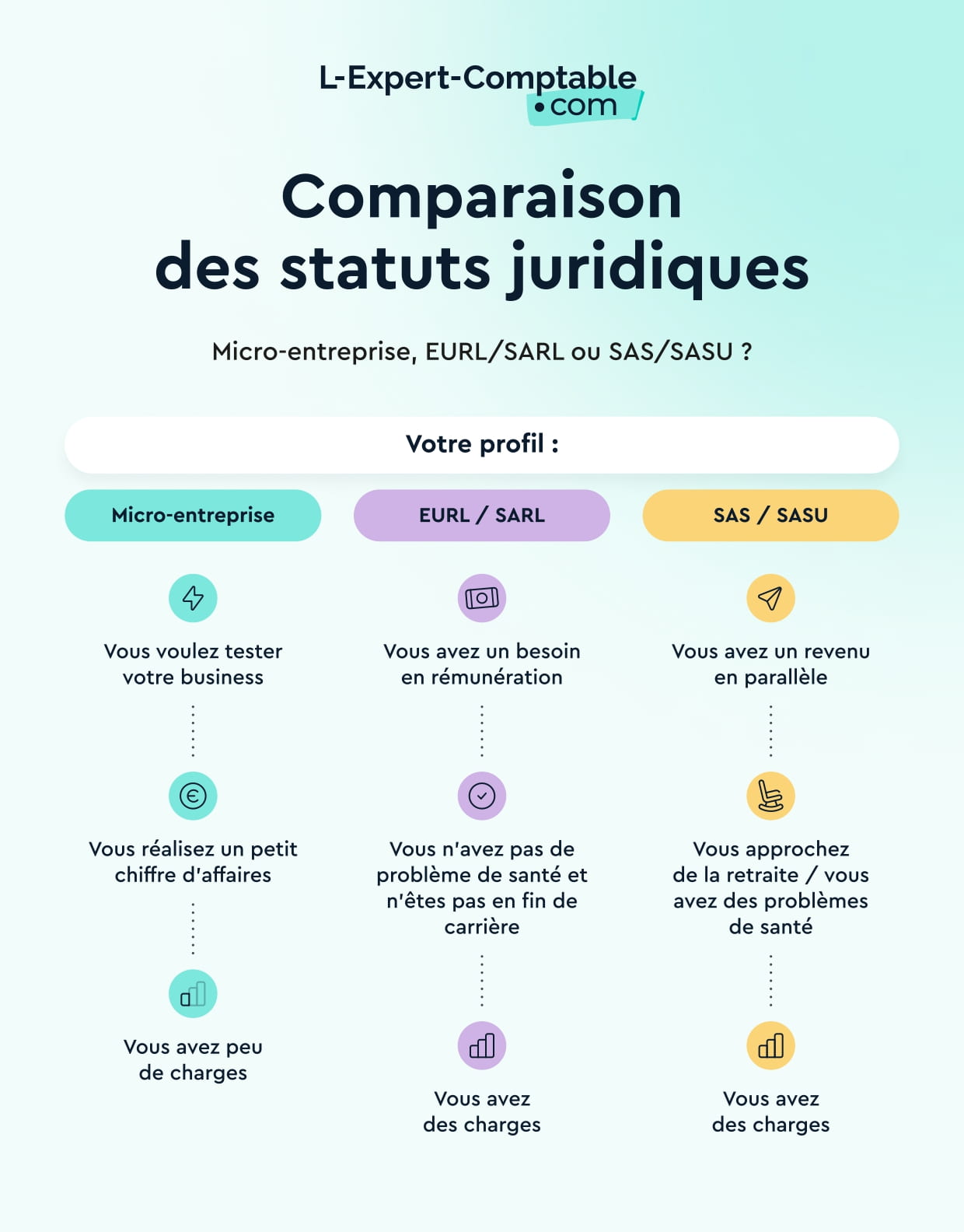 Infographie statuts juridiques