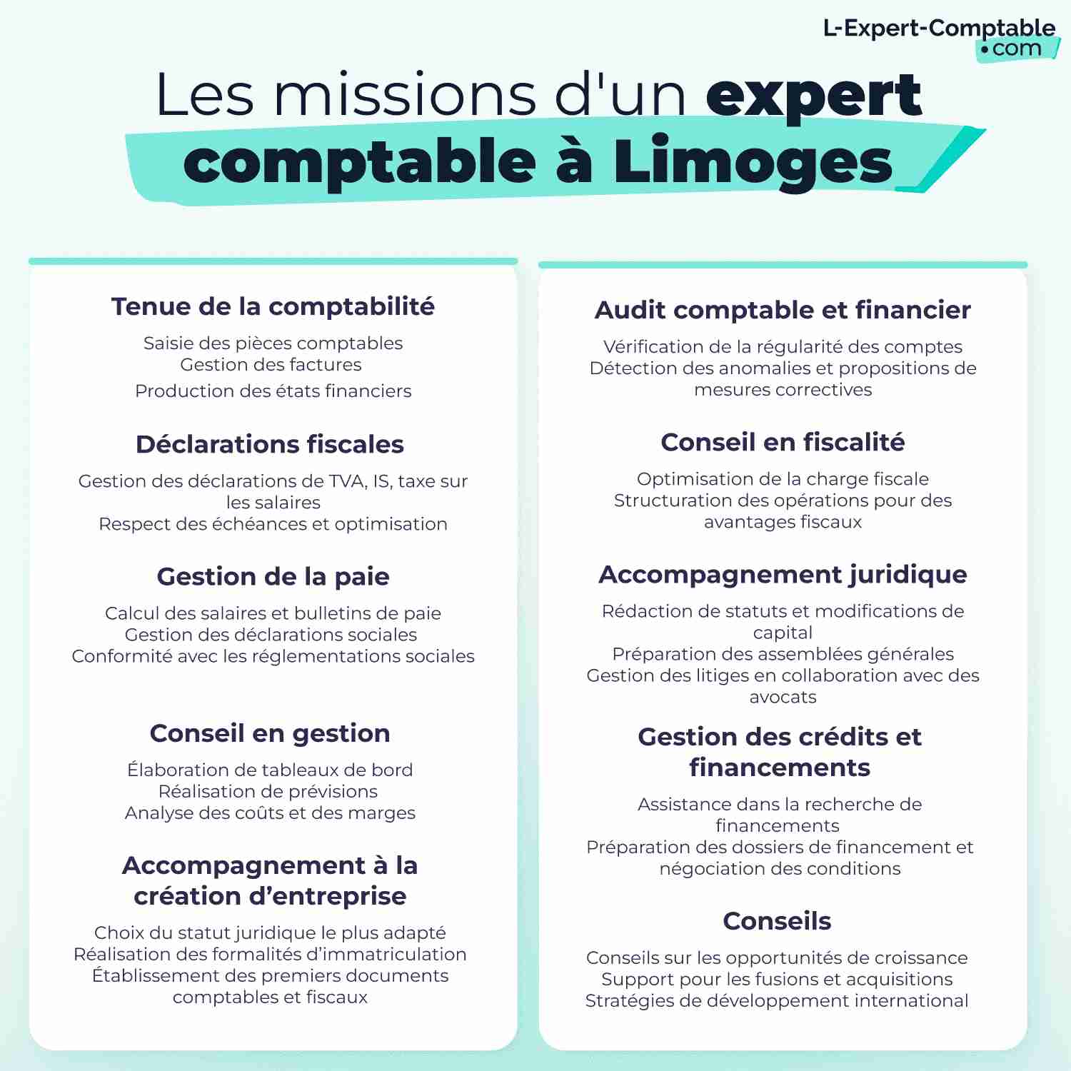 Les missions d'un expert comptable à Limoges